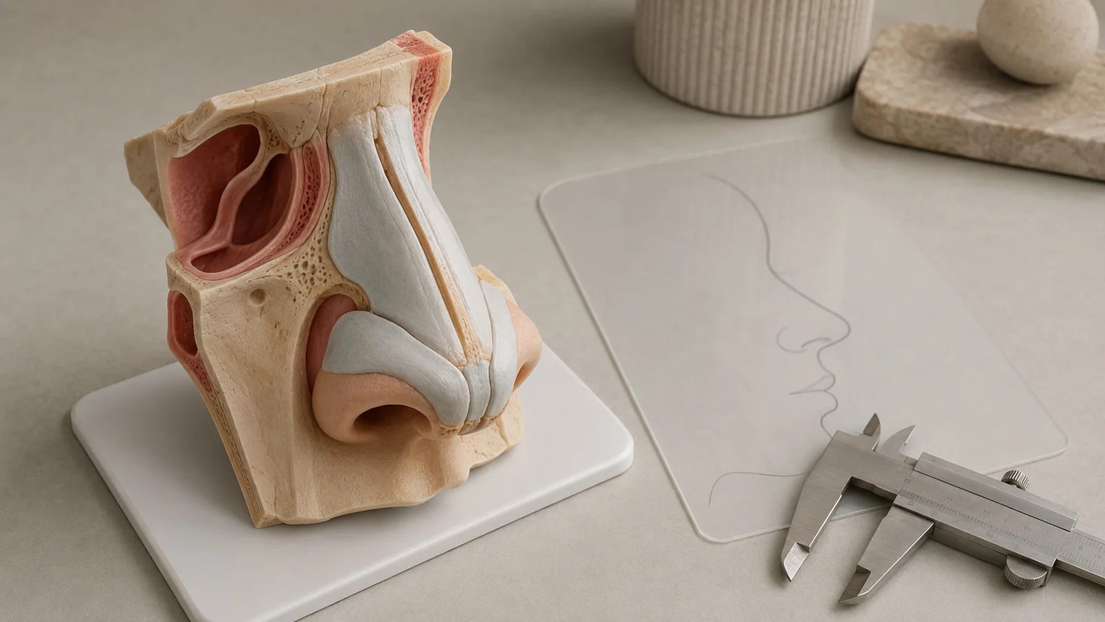 Burun anatomisi ve iç yapıların eğitim modeli