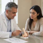 مشاوره پیش از جراحی بینی اولیه با بررسی مدل آناتومی بینی