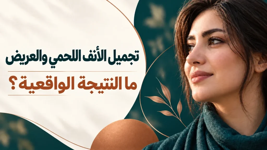 غلاف تحريري احترافي عن التوقعات الواقعية لتجميل الأنف العريض