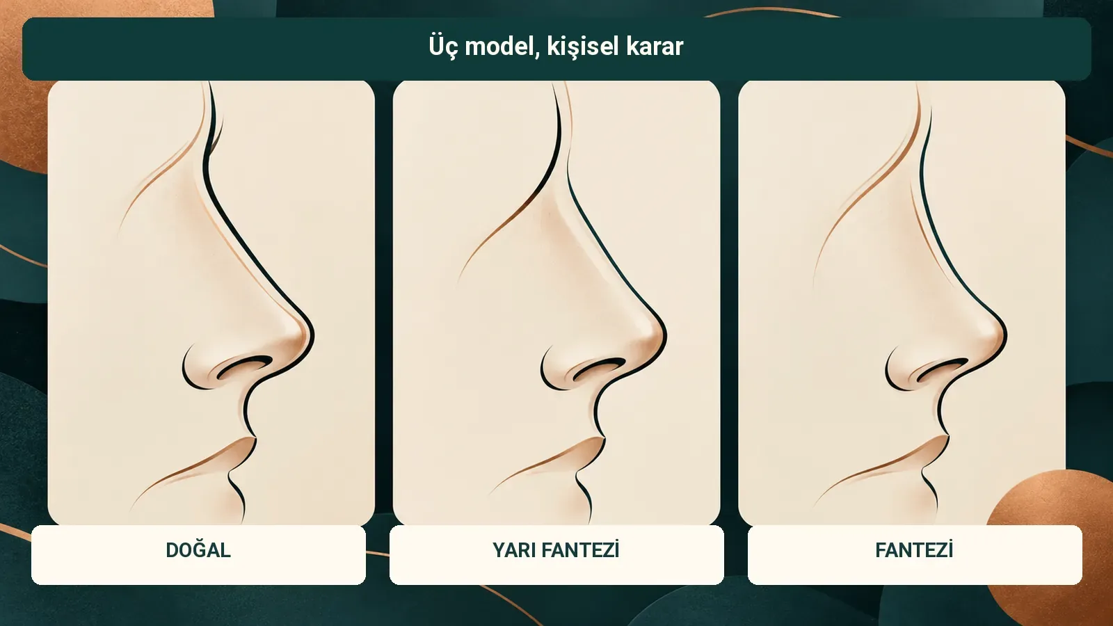 Üç model, kişisel karar