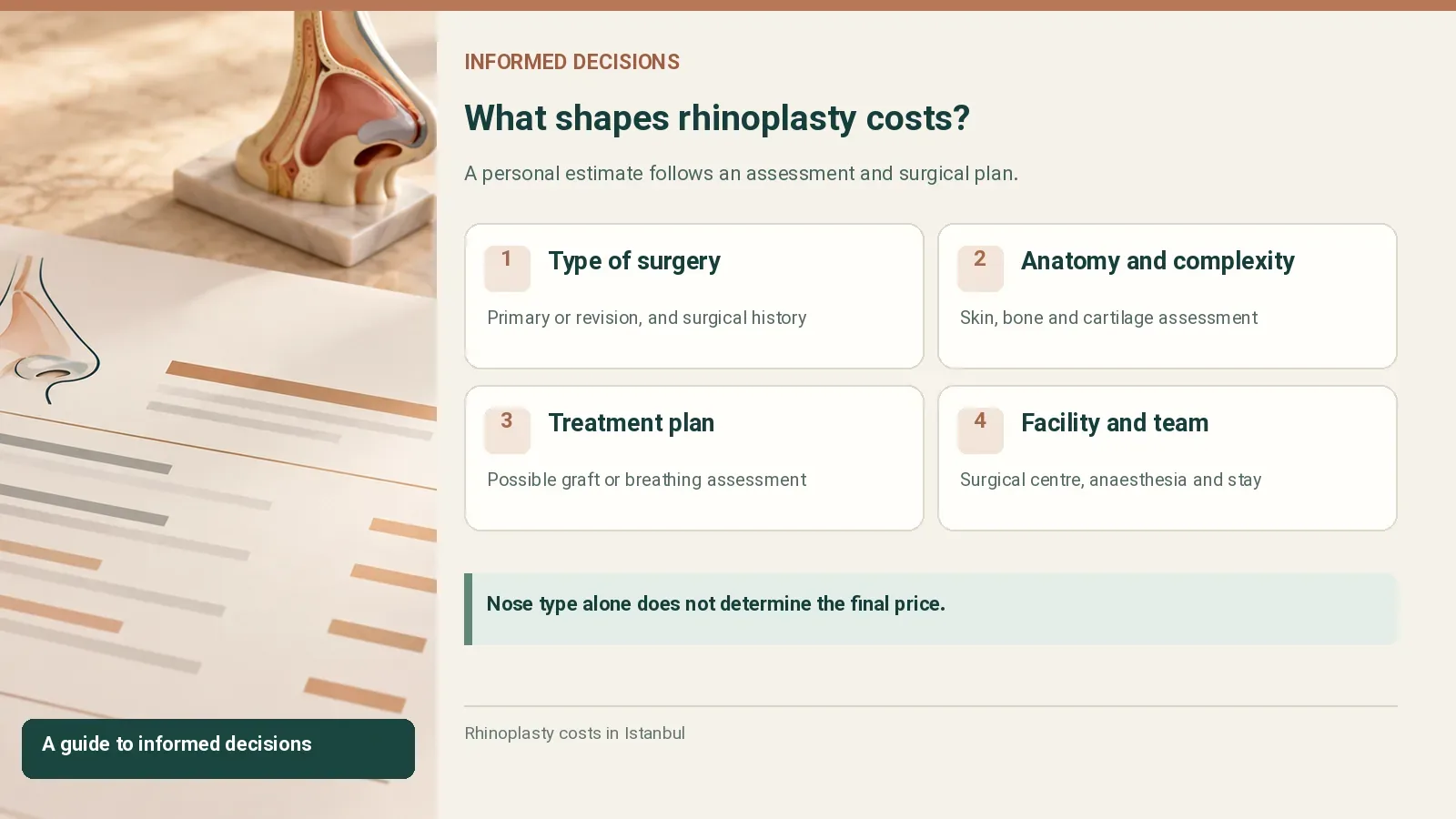What shapes rhinoplasty costs?