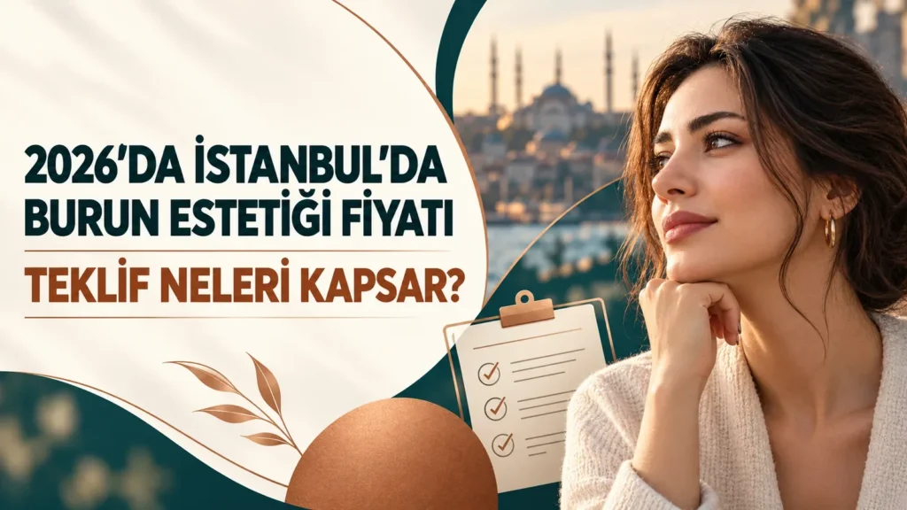 İstanbul’da burun estetiği maliyeti ve yazılı teklifi anlatan editoryal kapak görseli